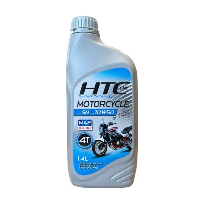 روغن موتورسیکلت اچ تی سی HTC مدل 10W50 SN JASO MA2 حجم 1.4 لیتر